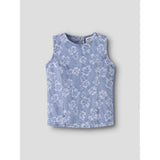 Name It Light Blue Denim Flowers Nkflucy Sl Dnm Jacq Top 2440-Ja H