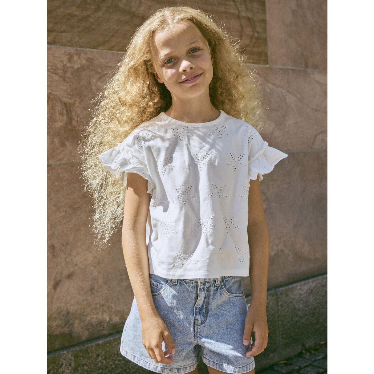 Name It Bright White Nkfjaden Sl Nreg Sh Top