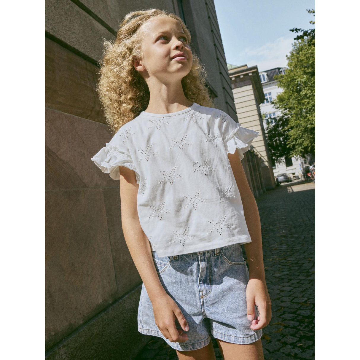 Name It Bright White Nkfjaden Sl Nreg Sh Top