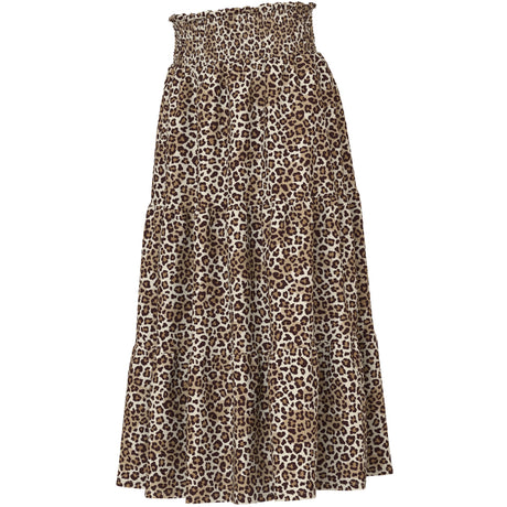 Name It Turtledove Leopard Nkfvinaya Long Wide Skirt