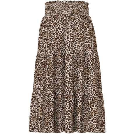 Name It Turtledove Leopard Nkfvinaya Long Wide Skirt