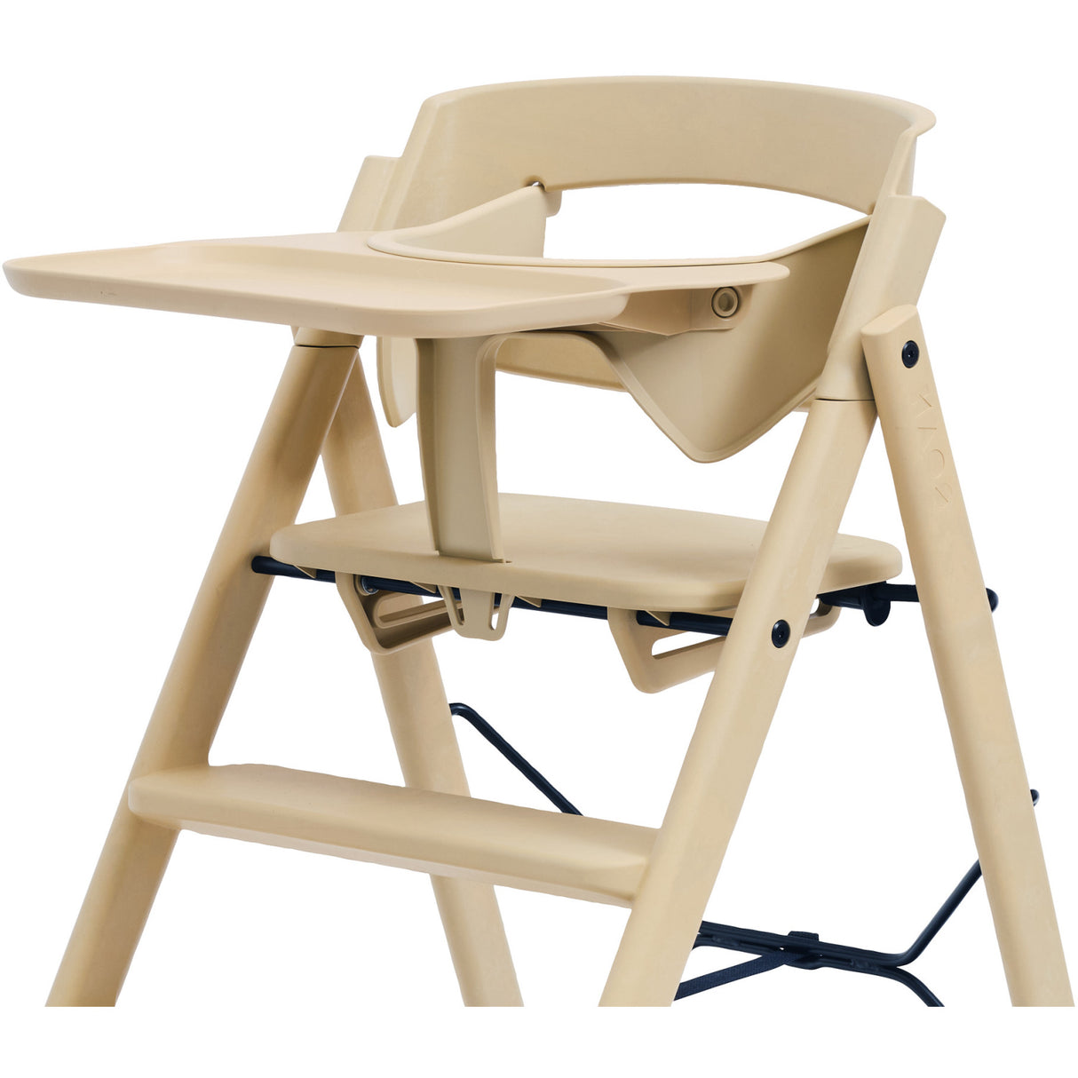 KAOS Desert Sand Klapp High Chair Recycled With KLAPP® Safety Rail & Tray Bundle