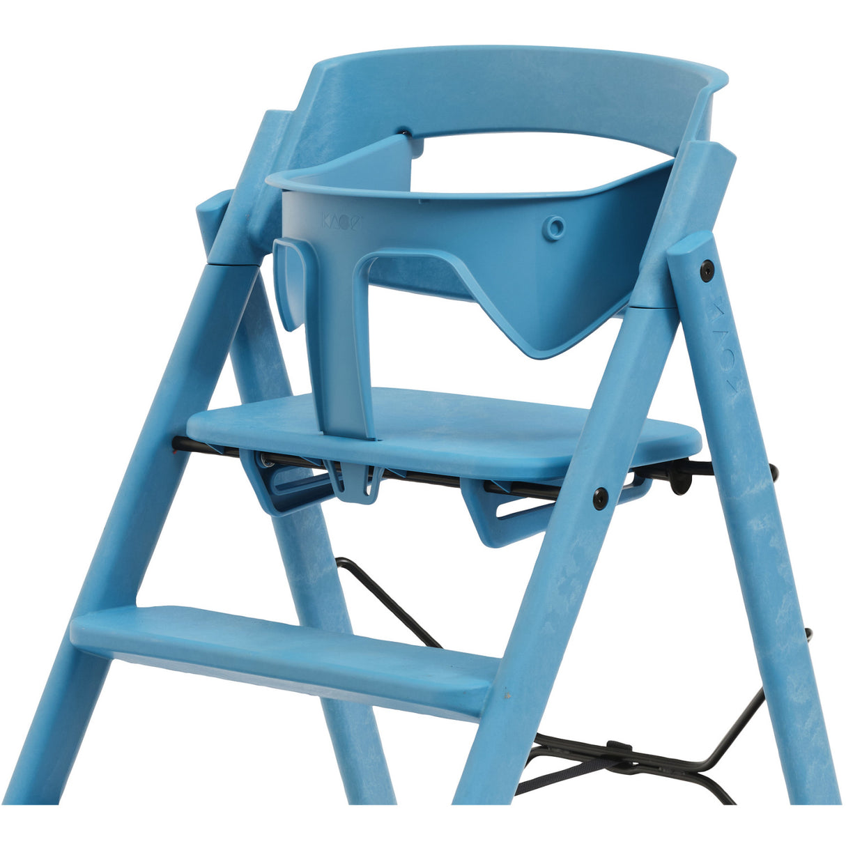 KAOS Swedish Blue Klapp High Chair Recycled With KLAPP® Safety Rail & Tray Bundle