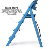 KAOS Swedish Blue Klapp High Chair Recycled With KLAPP® Safety Rail & Tray Bundle