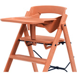 KAOS Terracotta Pink Klapp High Chair Recycled With KLAPP® Safety Rail & Tray Bundle