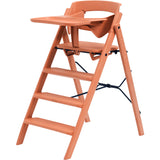 KAOS Terracotta Pink Klapp High Chair Recycled With KLAPP® Safety Rail & Tray Bundle