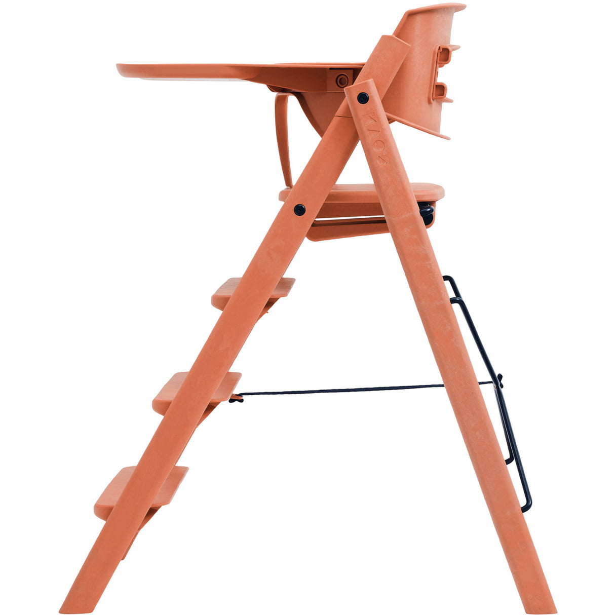 KAOS Terracotta Pink Klapp High Chair Recycled With KLAPP® Safety Rail & Tray Bundle