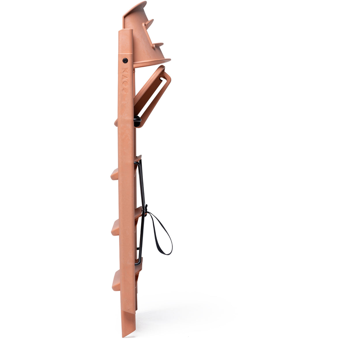 KAOS Terracotta Pink Klapp High Chair Recycled With KLAPP® Safety Rail & Tray Bundle