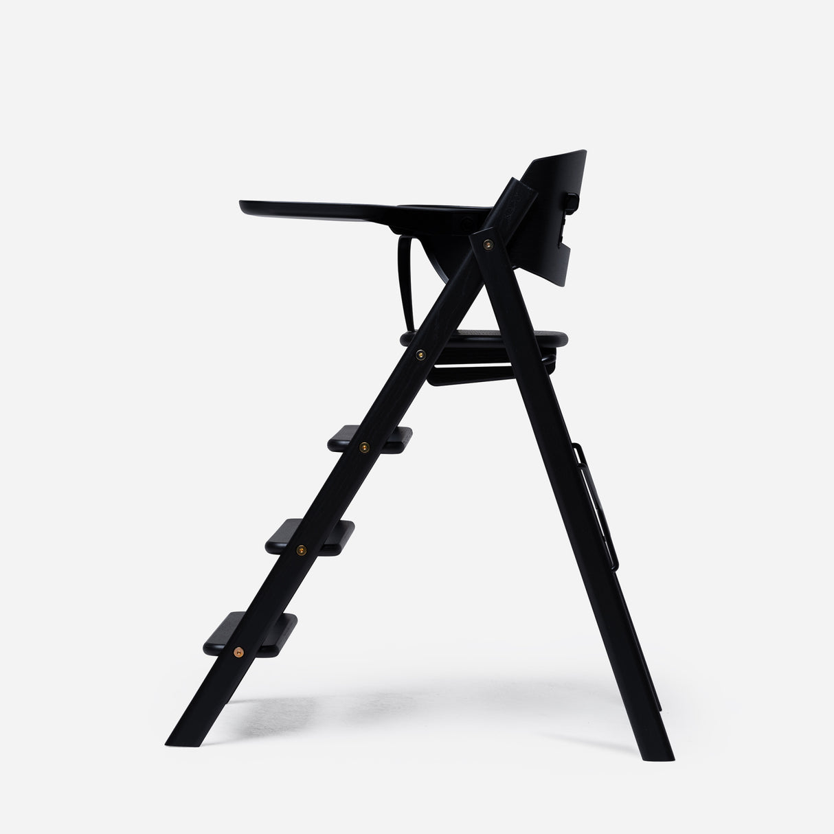 KAOS Charcoal Black Klapp High Chair Recycled With KLAPP® Safety Rail & Tray Bundle