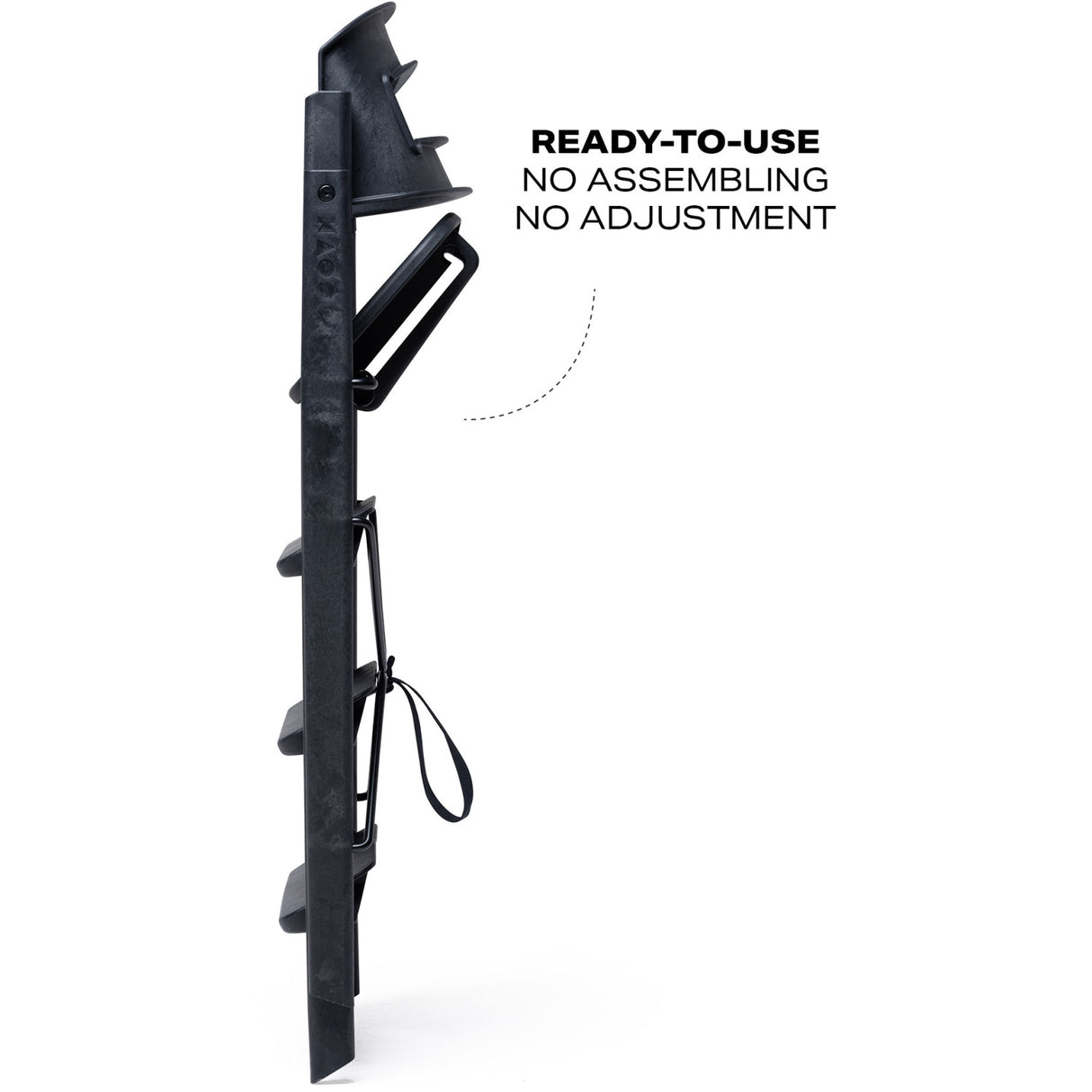 KAOS Charcoal Black Klapp High Chair Recycled With KLAPP® Safety Rail & Tray Bundle