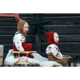 Silly Silas Maple Leaf With Dark Forest Green Footless Tights Christmas Edition