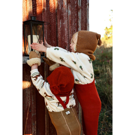 Silly Silas Maple Leaf With Dark Forest Green Footless Tights Christmas Edition