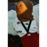 Silly Silas Maple Leaf With Dark Forest Green Footed Tights Christmas Edition