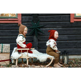 Silly Silas Maple Leaf With Dark Forest Green Footed Tights Christmas Edition