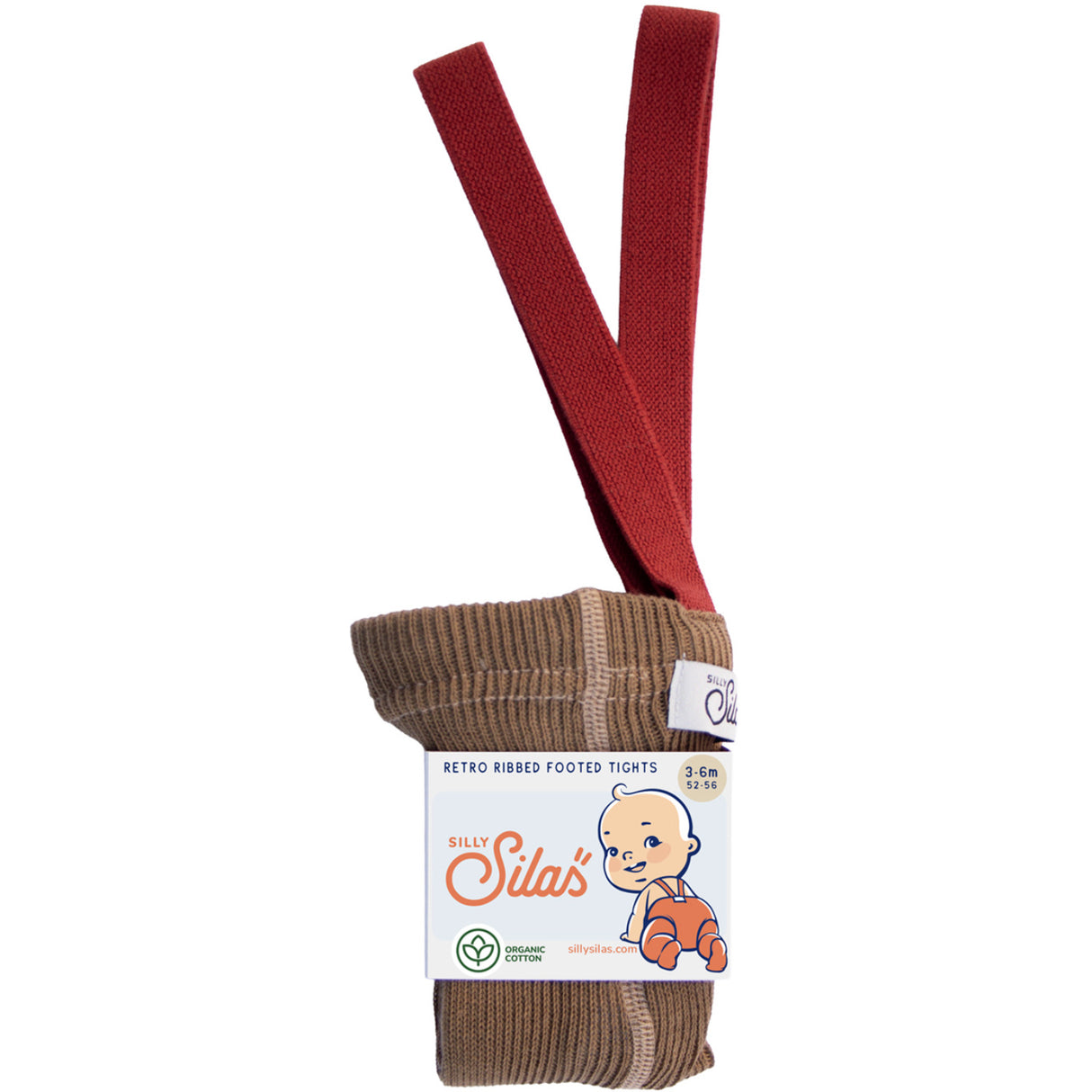 Silly Silas Acorn Brown With Maple Leaf Footed Tights Christmas Edition