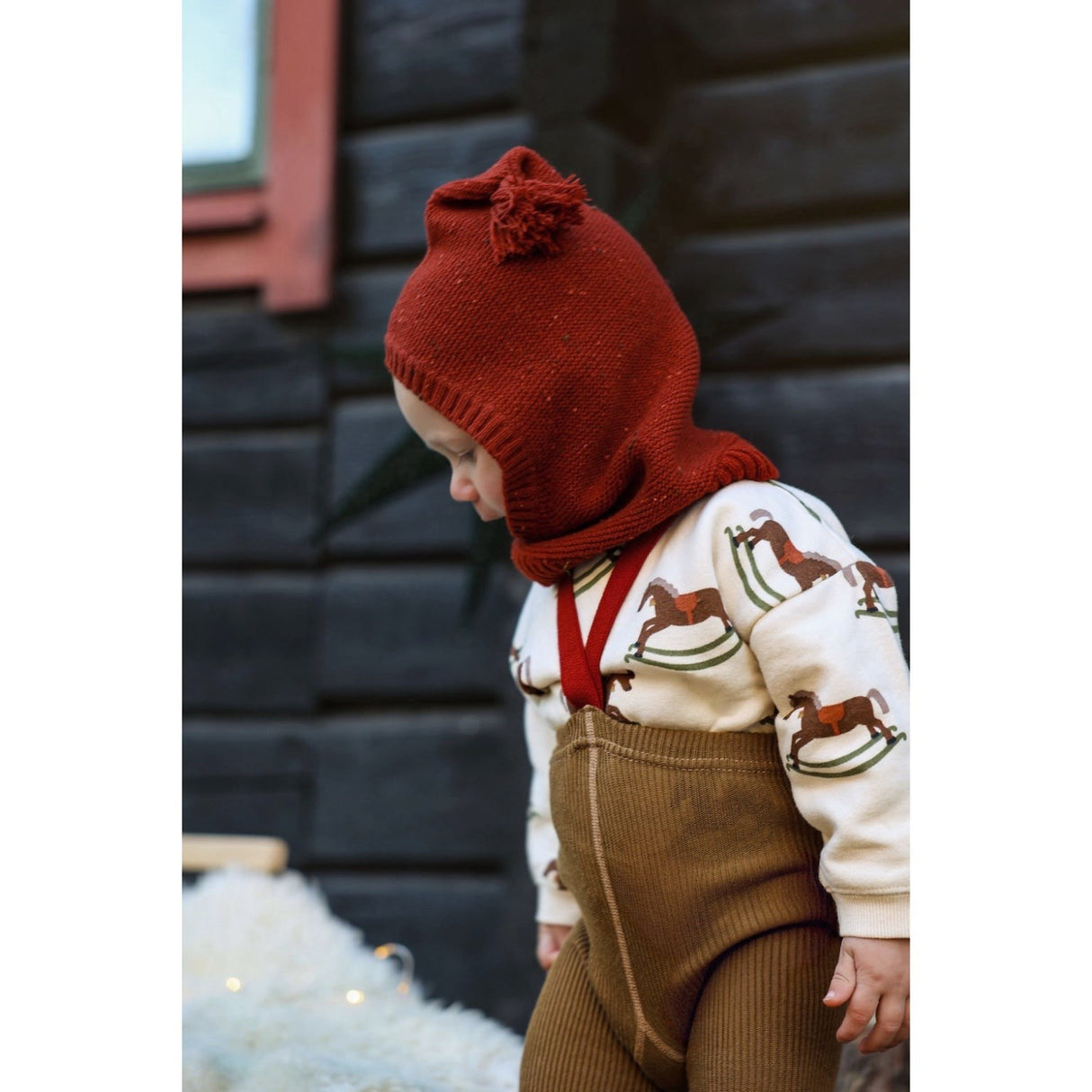 Silly Silas Acorn Brown With Maple Leaf Footless Tights Christmas Edition