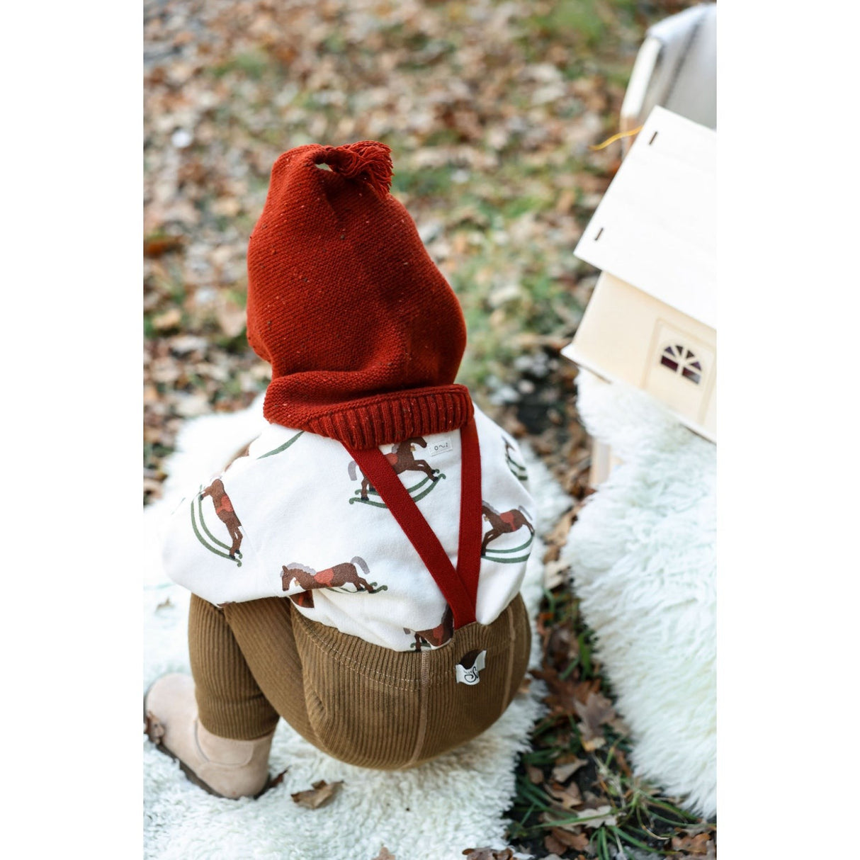 Silly Silas Acorn Brown With Maple Leaf Footed Tights Christmas Edition