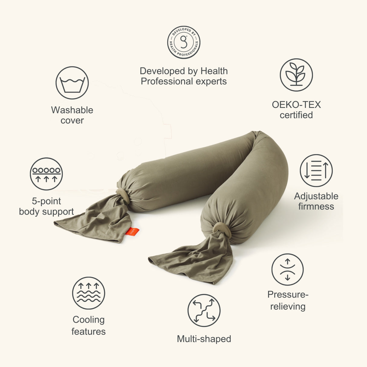 bbhugme Olive/Black Pregnancy Pillow