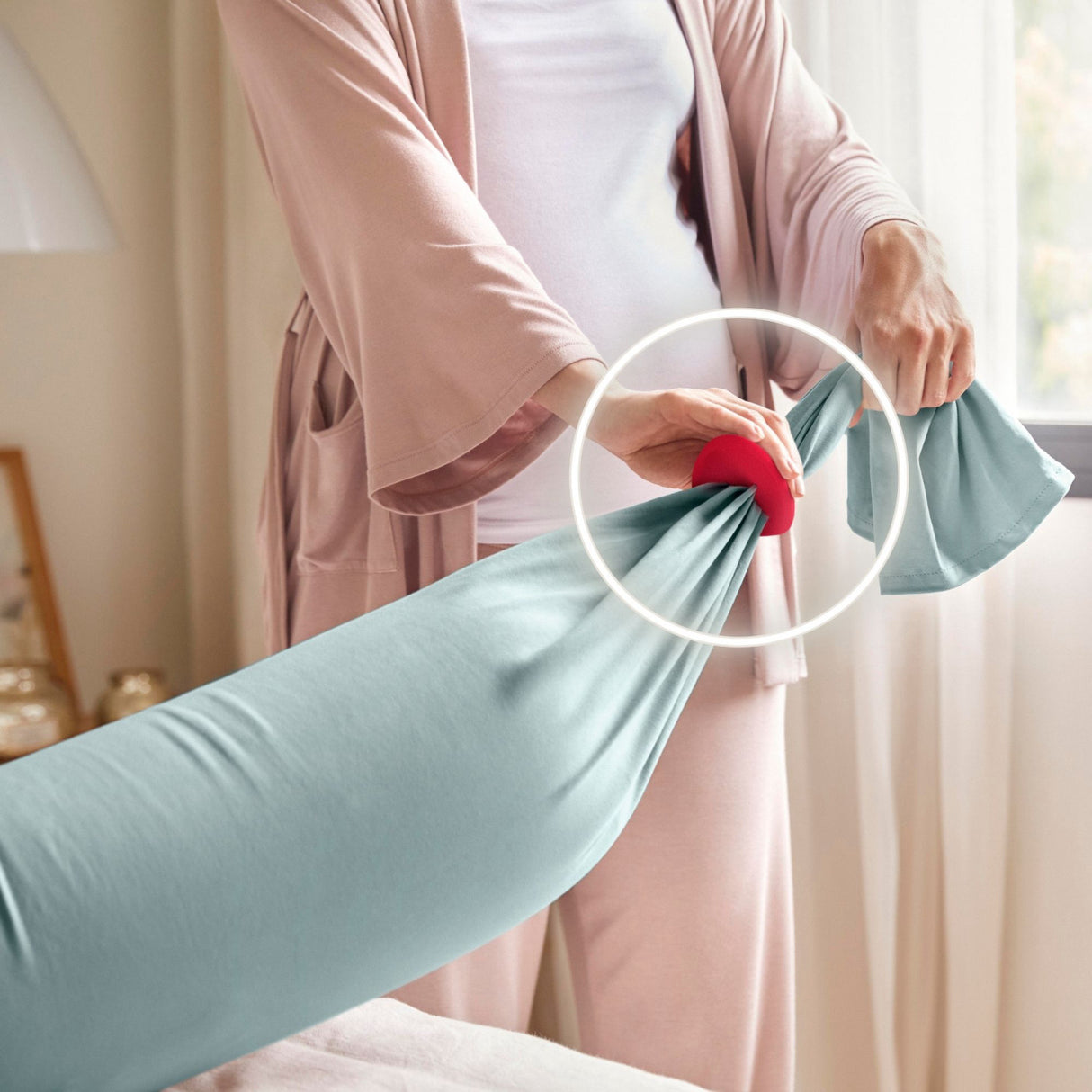 bbhugme Eucalyptus/Coral Pregnancy Pillow