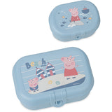 Koziol Powder Blue Lunch Box Set + Water Bottle 200Ml Peppa Pig Waves To Go