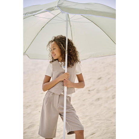 kids ONLY Taupe Gray Melange Koghattie-Zal Life Lc Wide Shorts Tlr