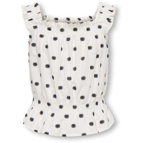 kids ONLY Cloud Dancer Black Dots Kogsweta Sl Top Wvn