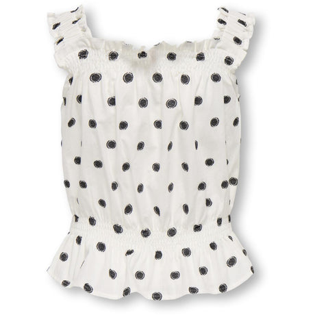 kids ONLY Cloud Dancer Black Dots Kogsweta Sl Top Wvn