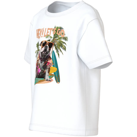 Name It Bright White Surf Dog Nmmvoto Ss Nreg Top
