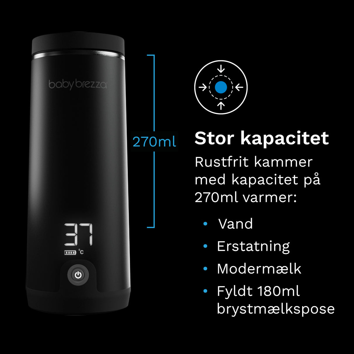 Baby Brezza Black Superfast Portable Bottle Warmer