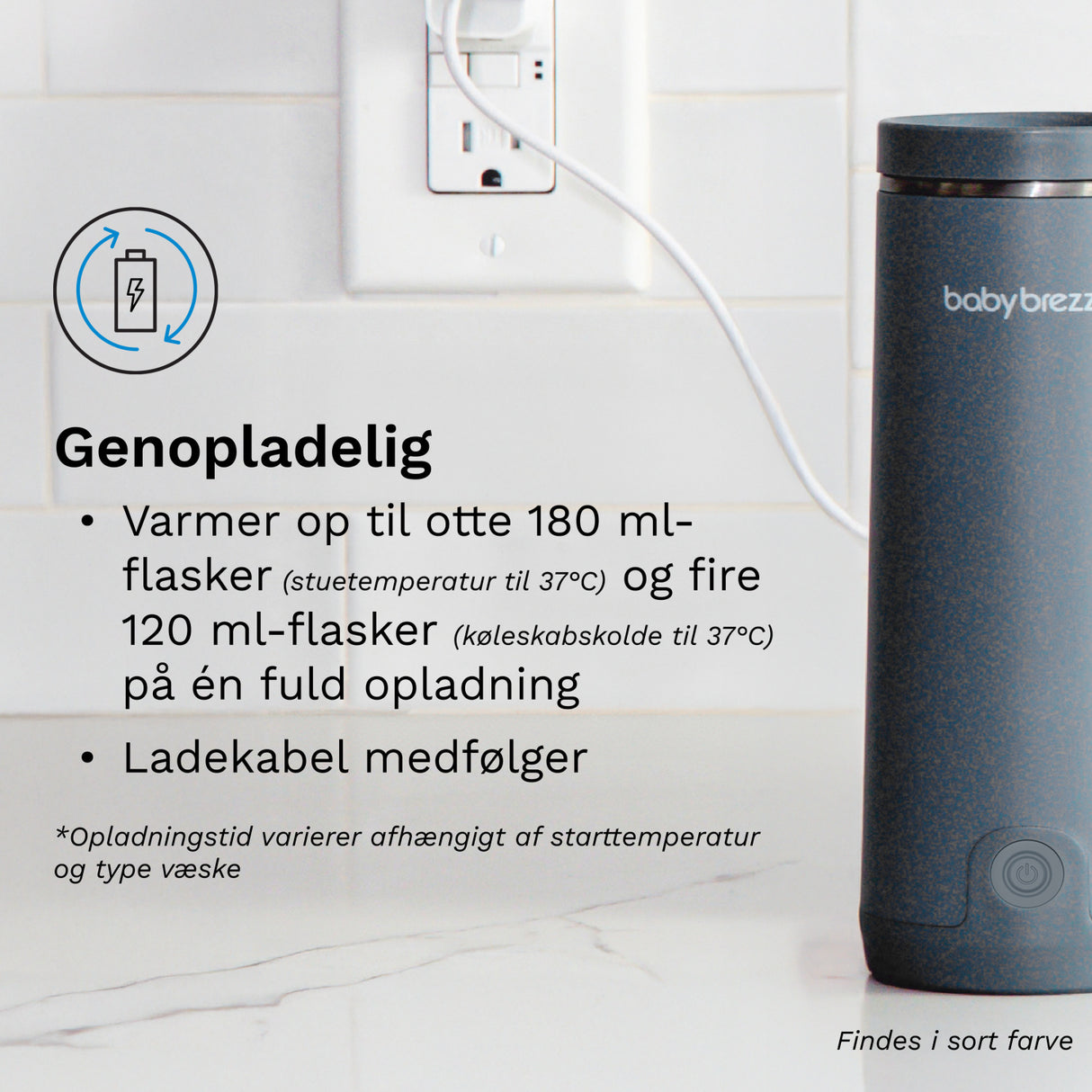 Baby Brezza Black Superfast Portable Bottle Warmer