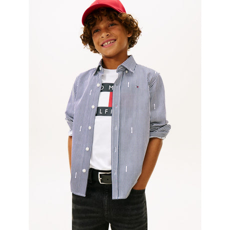 Tommy Hilfiger Dark Night Navy White Stripe Aop Jersey Shirt