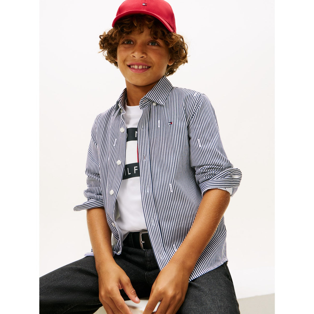 Tommy Hilfiger Dark Night Navy White Stripe Aop Jersey Shirt