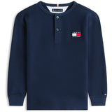 Tommy Hilfiger Dark Night Navy Heritage Henley Waffle Tee Ls