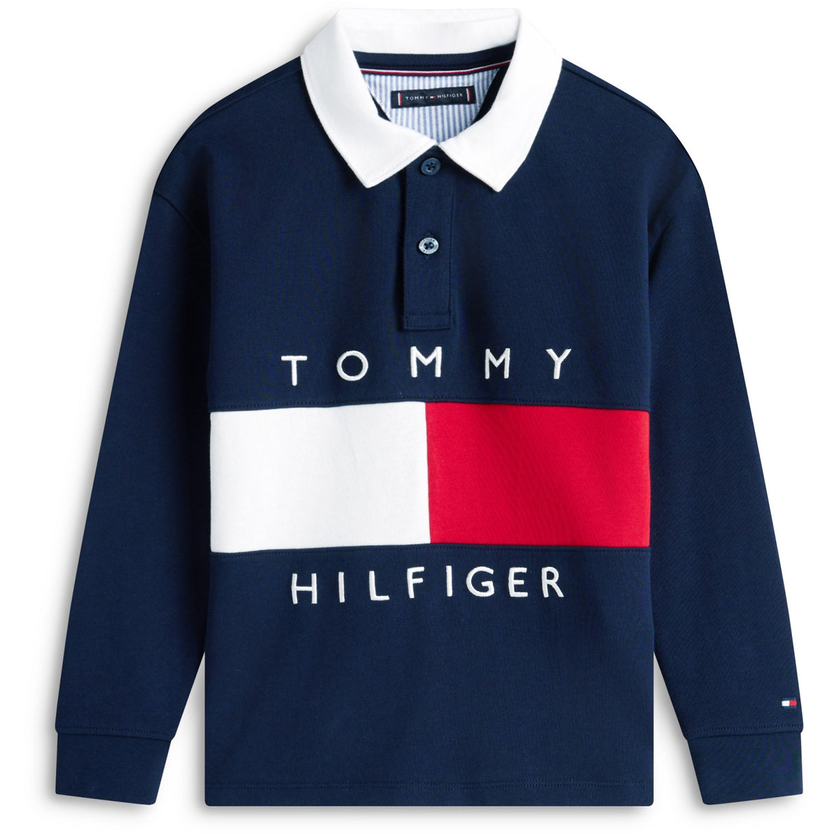Tommy Hilfiger Dark Night Navy Heritage Flag Jersey Polo Ls