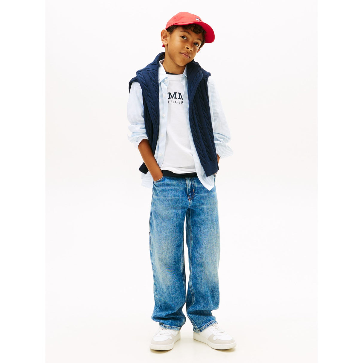 Tommy Hilfiger White Breezy Blue Stripe Aop Jersey Shirt