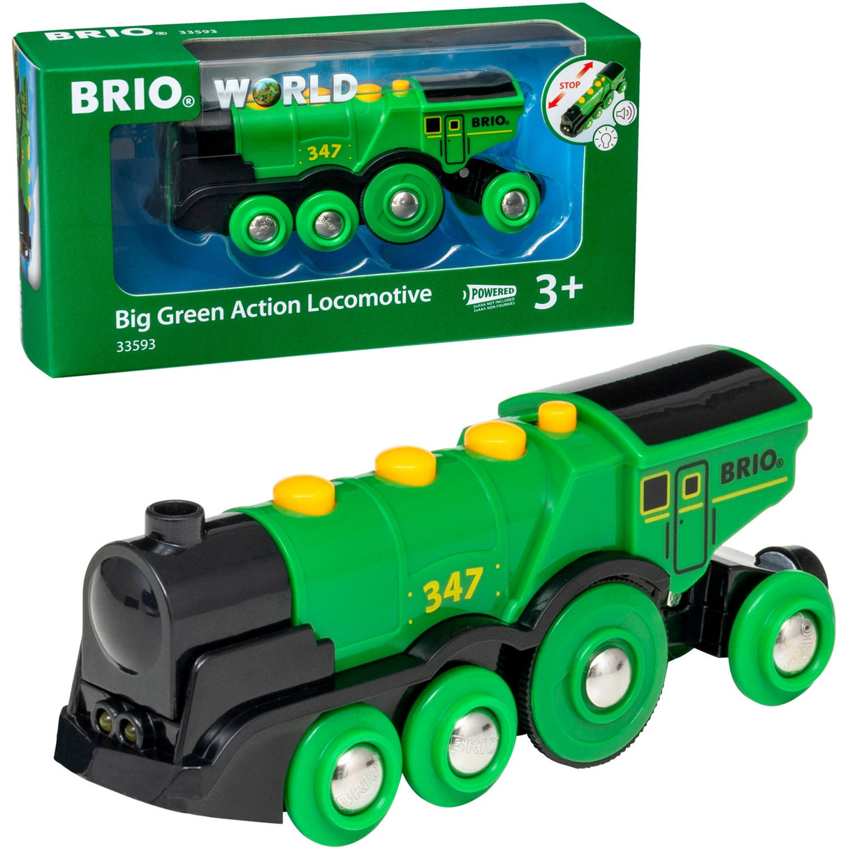 BRIO® 33593 Stort, Grønt Lokomotiv, B/O
