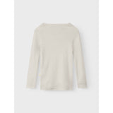 Lil'Atelier Turtledove Melange Nmnnalu Rib Wo/Mo Ls Slim Top Lil