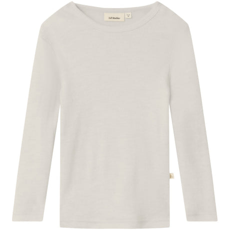 Lil'Atelier Turtledove Melange Nmnnalu Rib Wo/Mo Ls Slim Top Lil