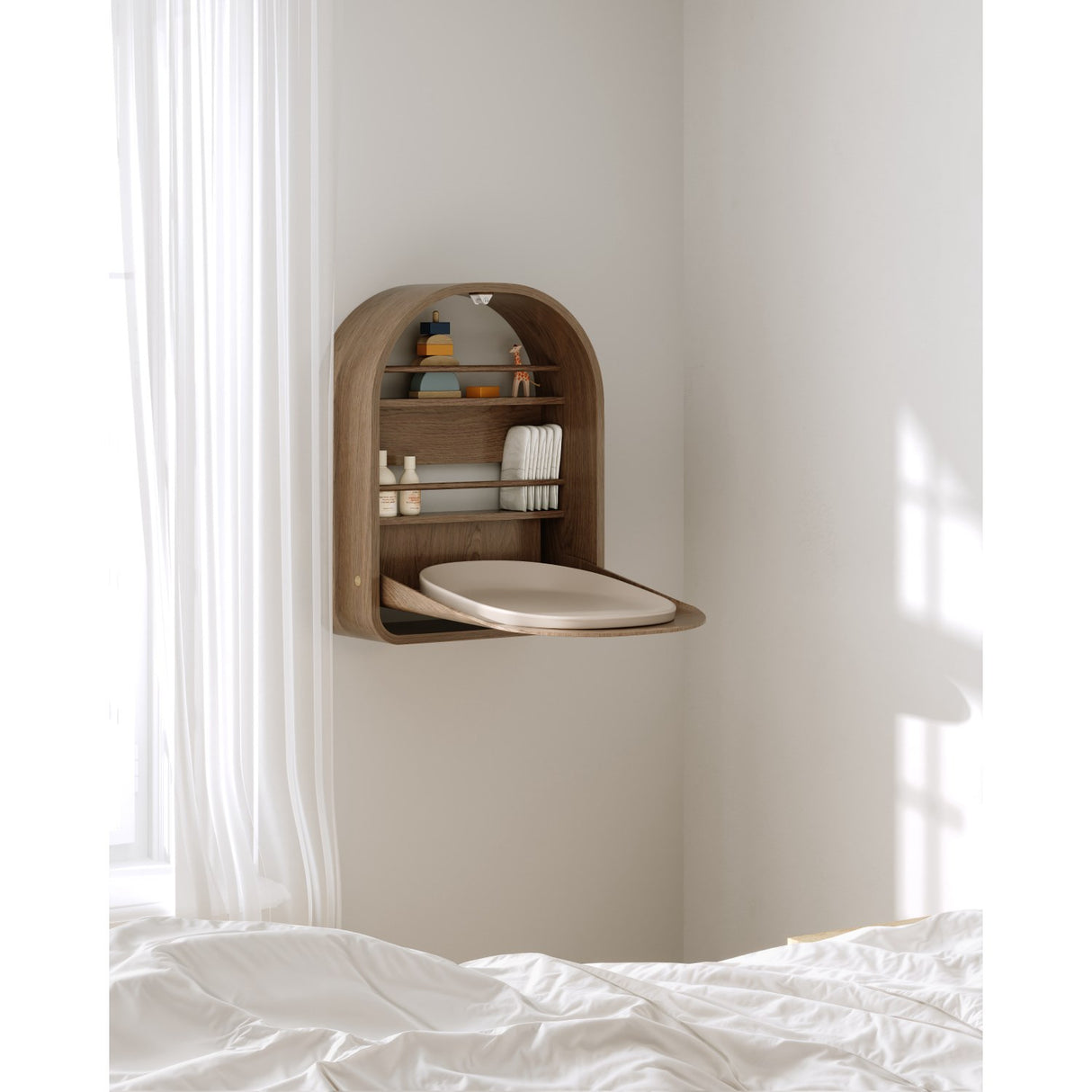 KAS Kopenhagen Smoked Oak Kai Wall Changing Table Smoked Oak