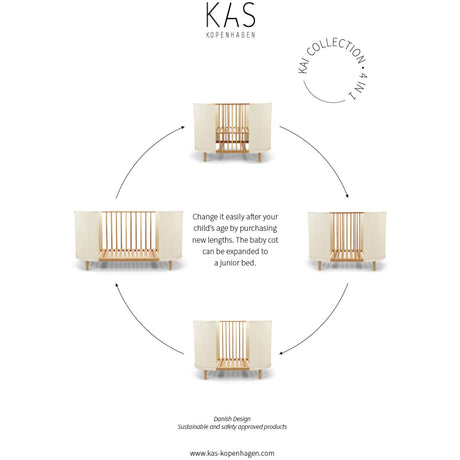 KAS Kopenhagen Cream Oak Kai Baby Cot