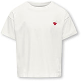 kids ONLY Cloud Dancer Heart Emb./Equestian Red Kogmaiken Life Cropheart Ss Top Jrs Noos