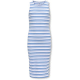 kids ONLY Riviera Mix White Stripes Kogbelfast Life Stripe Sl Midi Dress Jrs