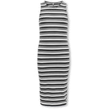kids ONLY Black Mix White Stripes Kogbelfast Life Stripe Sl Midi Dress Jrs