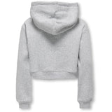 kids ONLY Light Grey Melange Kogsweat L/S Hoodie Short Swt Noos