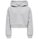 kids ONLY Light Grey Melange Kogsweat L/S Hoodie Short Swt Noos