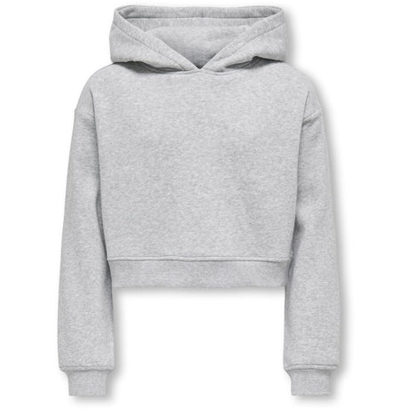 kids ONLY Light Grey Melange Kogsweat L/S Hoodie Short Swt Noos