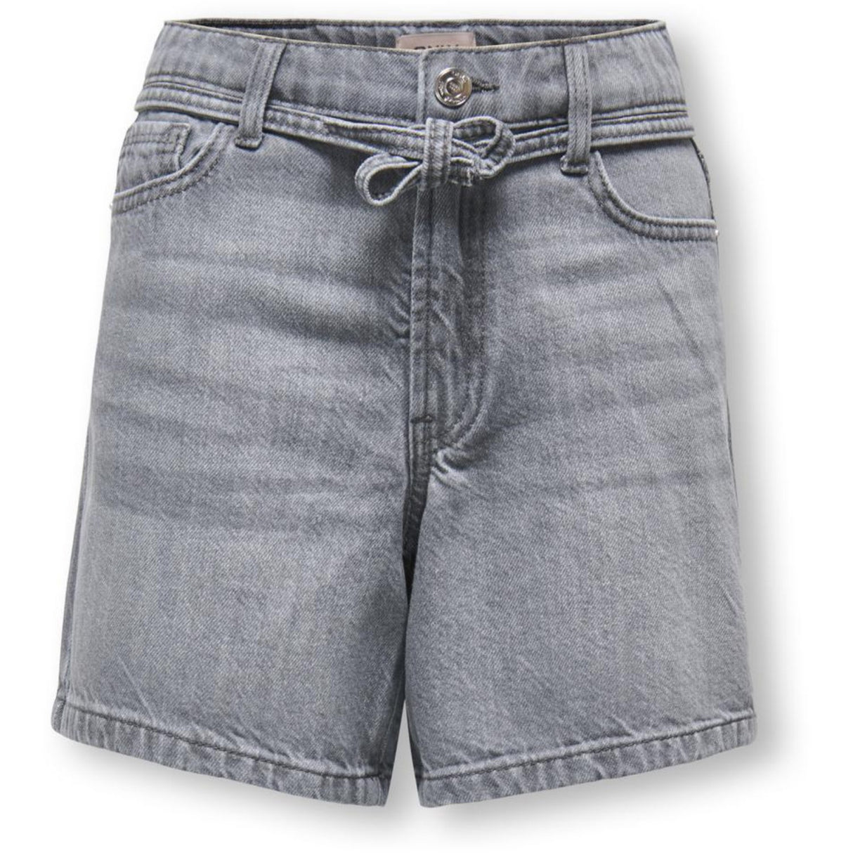 kids ONLY Medium Grey Denim Koggianna Hw Belt Shorts Pimbox Dnm Noos