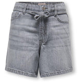 kids ONLY Medium Grey Denim Koggianna Hw Belt Shorts Pimbox Dnm Noos