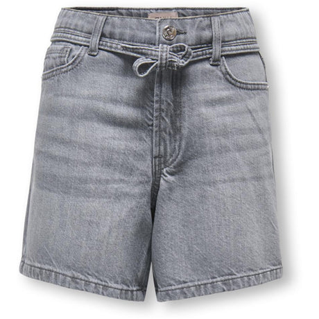 kids ONLY Medium Grey Denim Koggianna Hw Belt Shorts Pimbox Dnm Noos