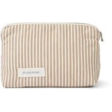 Studio Feder Brown Beach Stripe Celia Mini Toiletry Bag Cotton